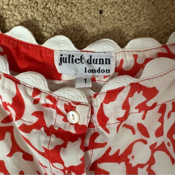 Juliet Dunn Tuckernuck Tie Shoulder Palladio  Print Midi Dress Red + White Sz S - Picture 4 of 8